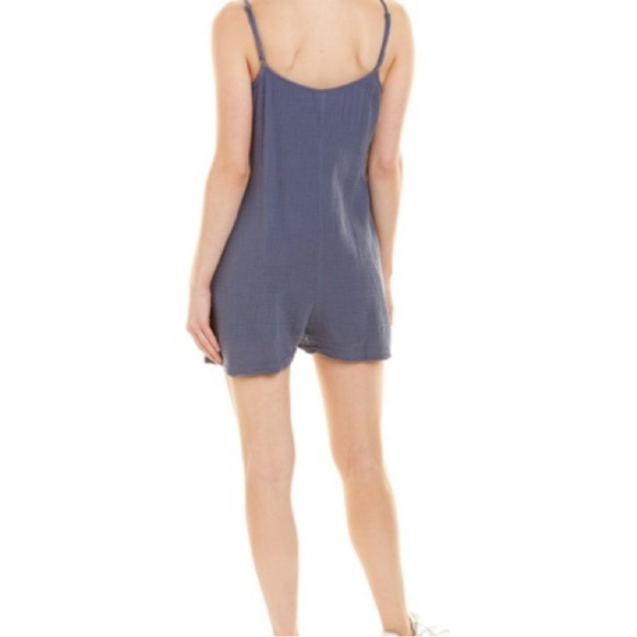 NWT, Monrow, Women, adjustable spaghetti strap romper, side pockets, fully lined - Picture 2 of 8